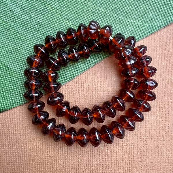 Amber Glass Large Saucer Beads - 100 Pieces