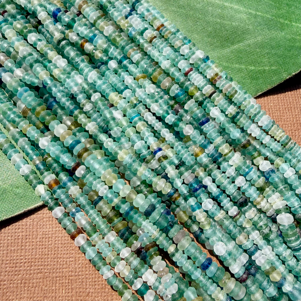 Roman Glass Saucer 3mm - 4mm Bead Strands