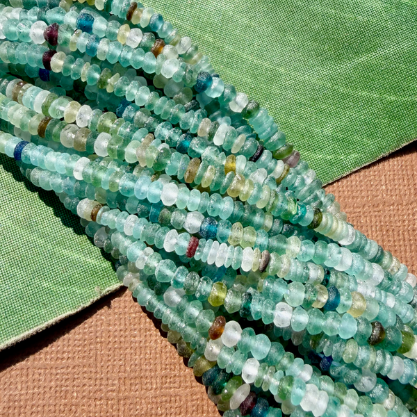 Roman Glass Saucer 3mm - 4mm Bead Strands