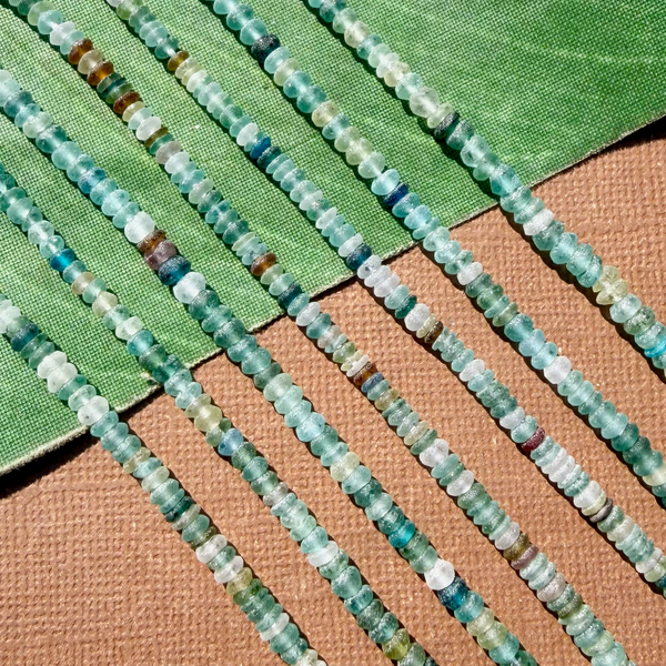 Roman Glass Saucer 3mm - 4mm Bead Strands