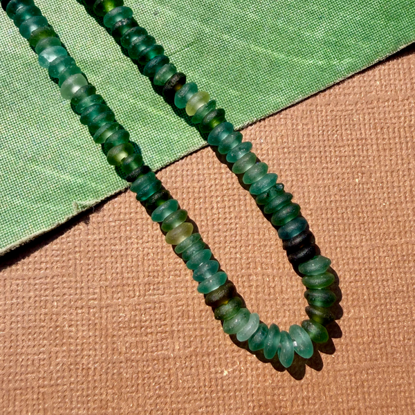 Roman Glass Saucer 4mm - 6mm Bead Strands