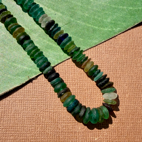 Roman Glass Saucer 5mm - 7mm Bead Strands