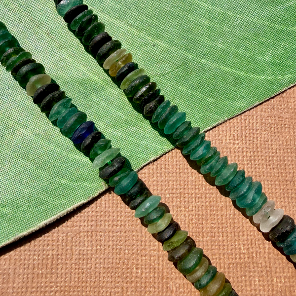 Roman Glass Saucer 5mm - 7mm Bead Strands