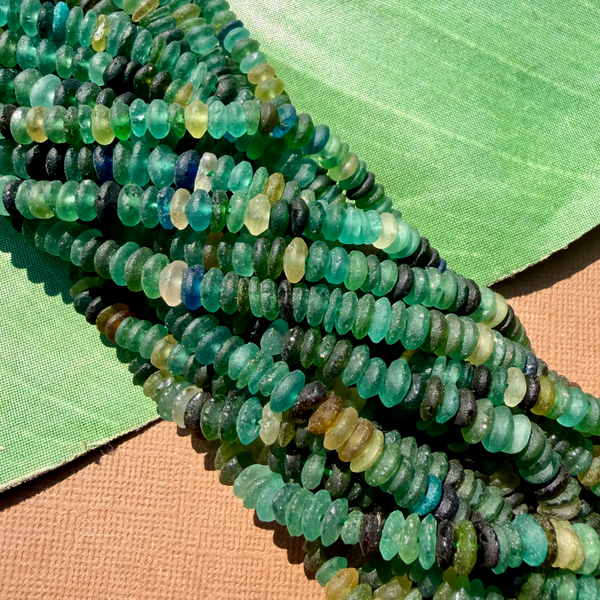 Roman Glass Saucer 5mm - 7mm Bead Strands