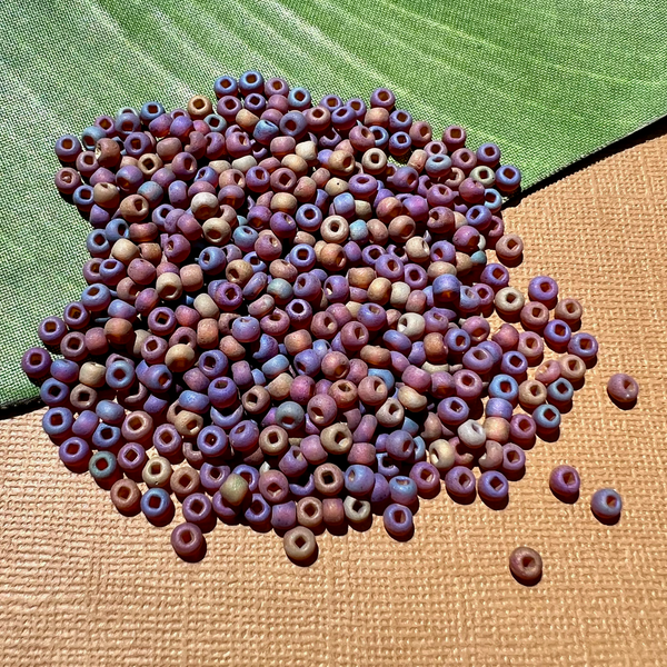 Size 6 seed beads purple matte mix