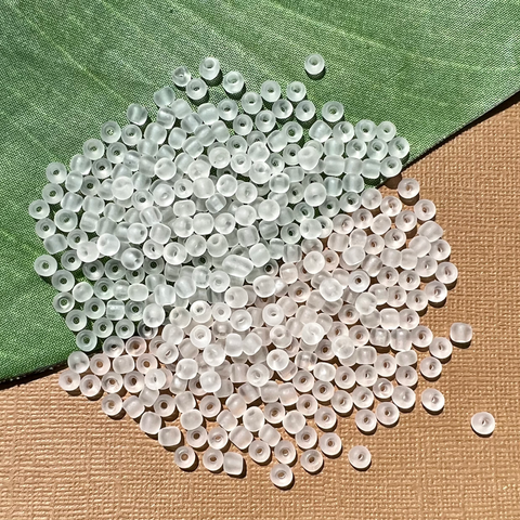 Frosted white size 6 seed beads