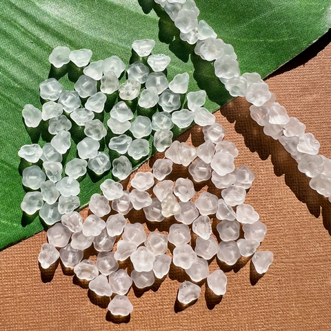 Matte Crystal Flower Shank Buttons - 50 Pieces