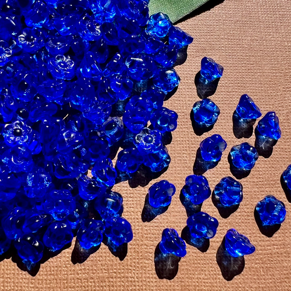 Blue Flower Shank Buttons - 100 Pieces