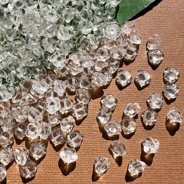 Crystal Flower Shank Buttons - 100 Pieces