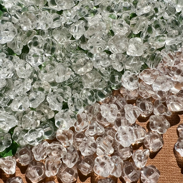 Crystal Flower Shank Buttons - 100 Pieces
