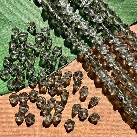 Gray Green Flower Shank Buttons - 50 Pieces