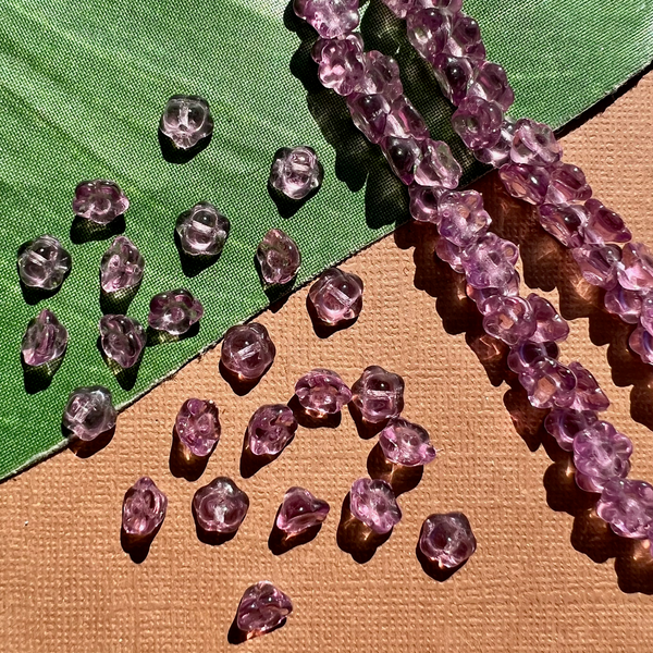 Lavender Flower Shank Buttons - 100 Pieces