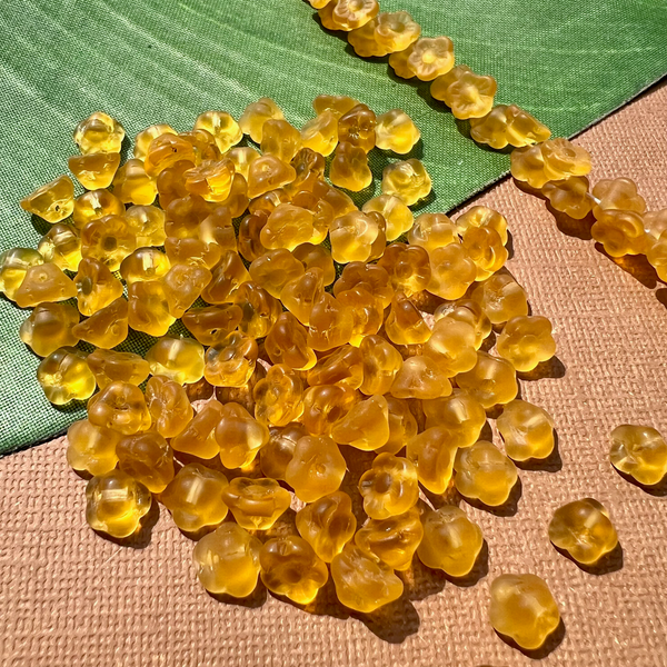 Matte Honey Yellow Flower Shank Buttons - 50 Pieces