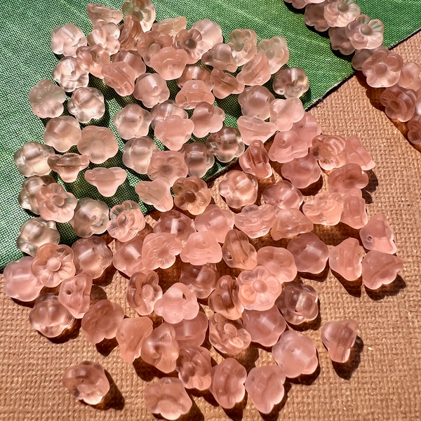Pink Matte Flower Shank Buttons - 100 Pieces