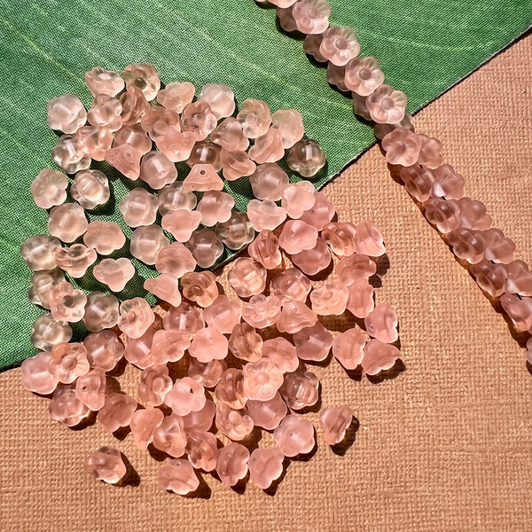 Pink Matte Flower Shank Buttons - 100 Pieces