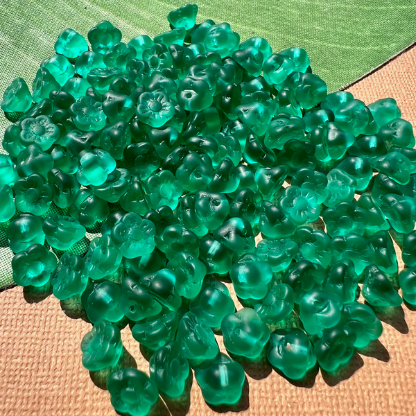 Teal Matte Flower Shank Buttons - 100 Pieces