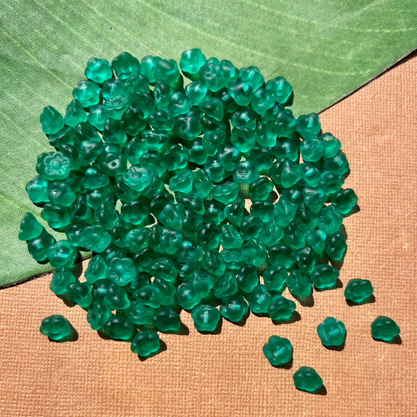 Teal Matte Flower Shank Buttons - 100 Pieces