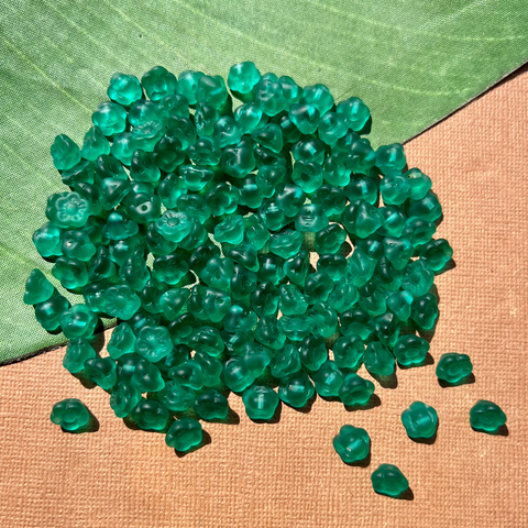 Teal Matte Flower Shank Buttons - 50 Pieces