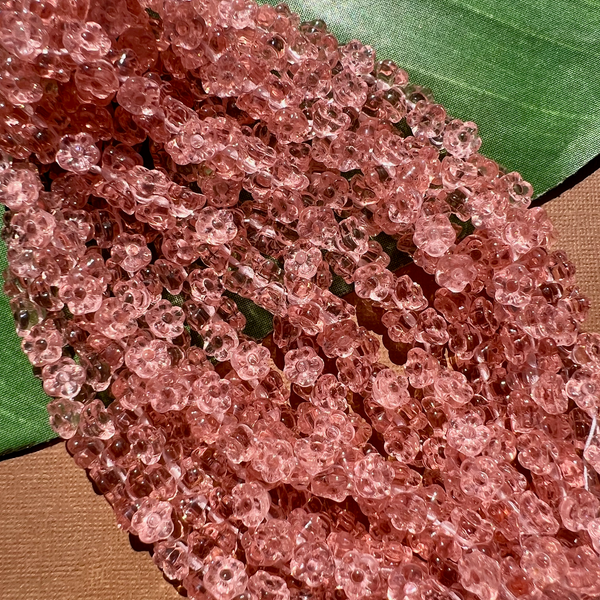 Pink Flower Shank Buttons - 100 Pieces