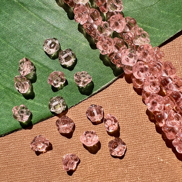 Pink Flower Shank Buttons - 100 Pieces