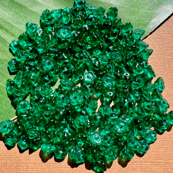 Teal Flower Shank Buttons - 50 Pieces