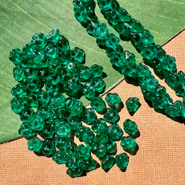 Teal Flower Shank Buttons - 50 Pieces