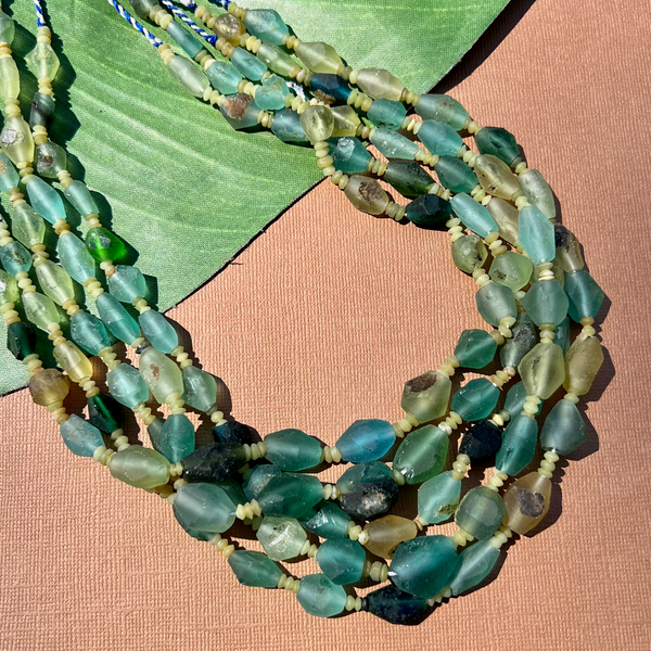 Silk Road Glass Large Faceted Bead Strands