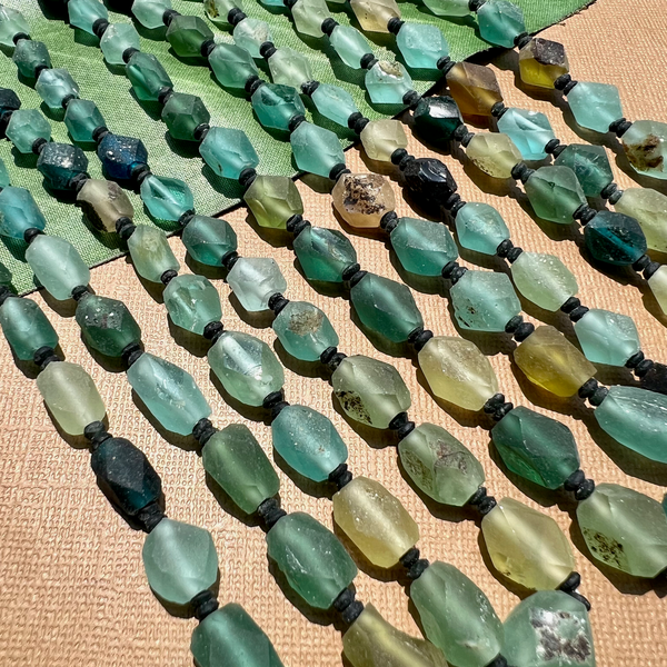 Roman Glass Faceted Bead Strands
