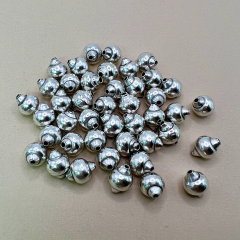 Silver Plated Snail Shell Beads - 1 Piece