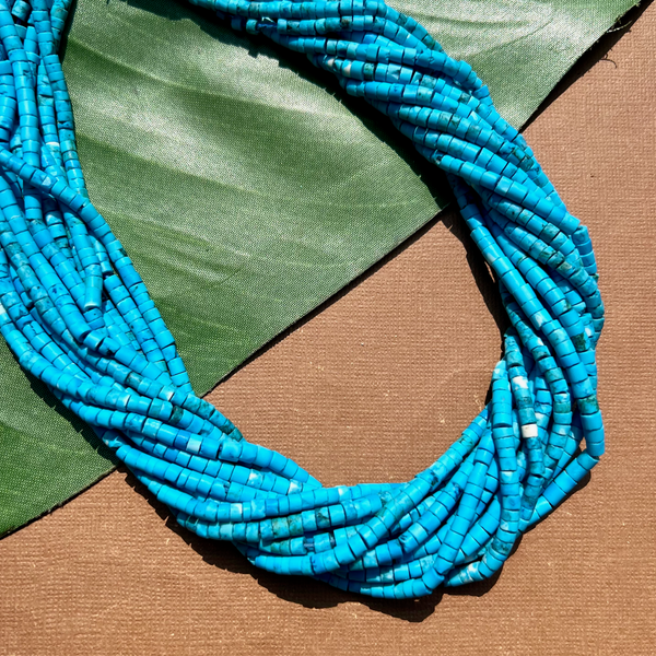 Sky Blue Turquoise Heishi Strands - 1 Strand