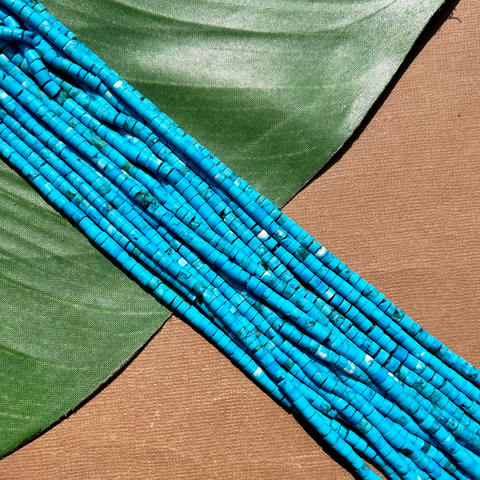Sky Blue Turquoise Heishi Strands - 1 Strand