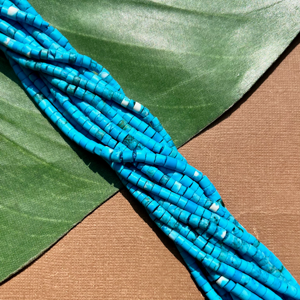 Sky Blue Turquoise Heishi Strands - 1 Strand