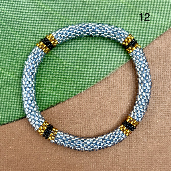 Slate (Gray/Blues/Green) Beaded Bangles