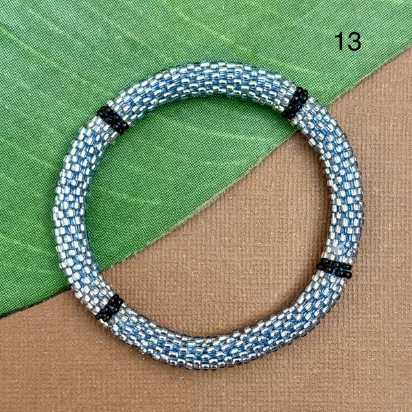 Slate (Gray/Blues/Green) Beaded Bangles