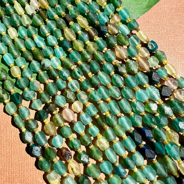 Roman Glass Small Faceted Bead Strands