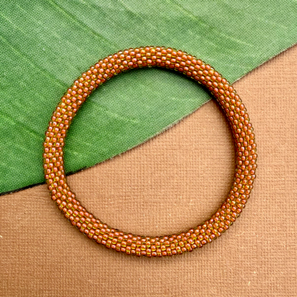 Orange Beaded Bangles #8