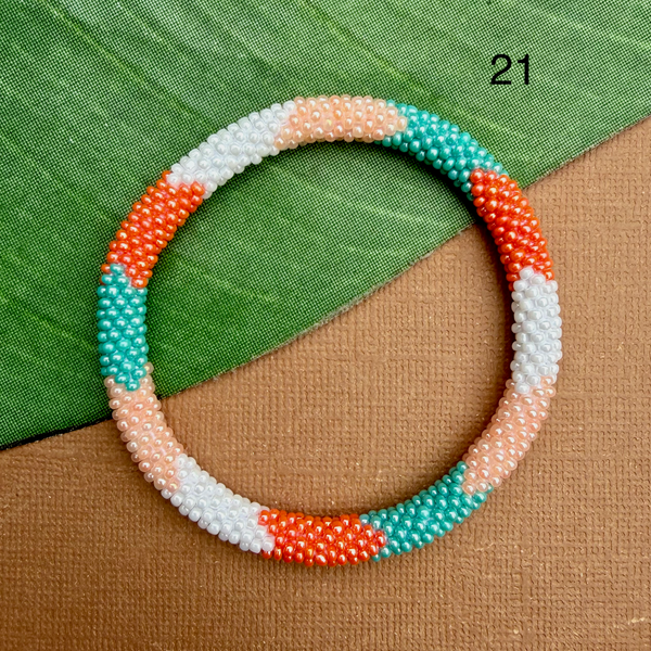 South by Southwest (Orange & Yellow) Beaded Bangles