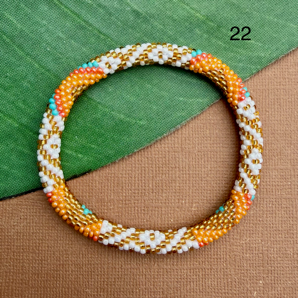 South by Southwest (Orange & Yellow) Beaded Bangles