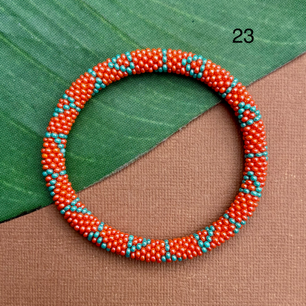 South by Southwest (Orange & Yellow) Beaded Bangles