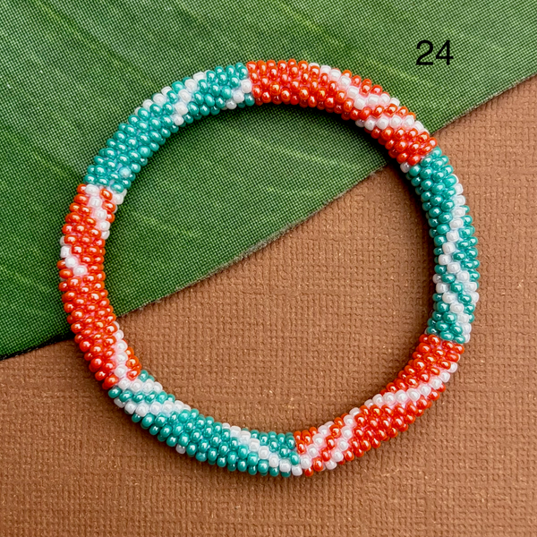 South by Southwest (Orange & Yellow) Beaded Bangles