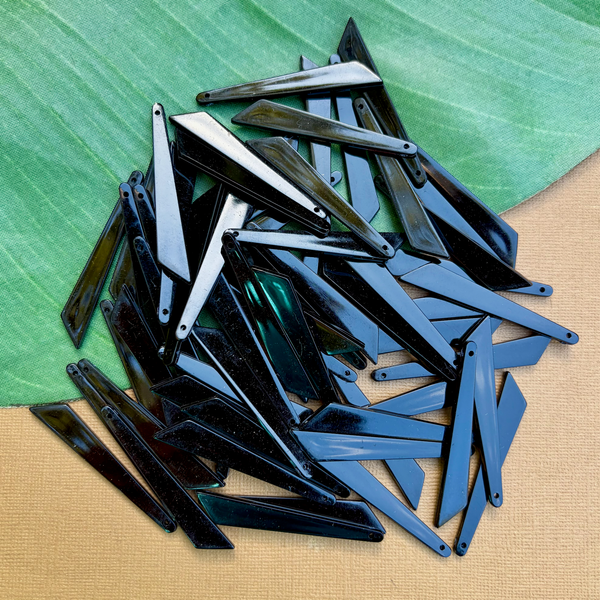 Black Shiny Spike Pendants - 50 Pieces