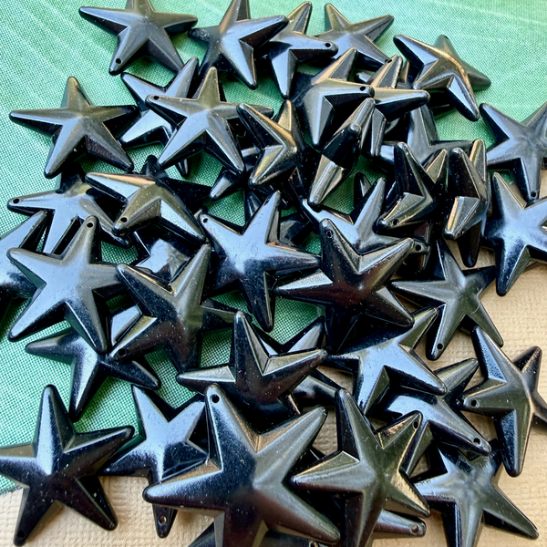 Black 26mm Stars Pendants - 50 Pieces