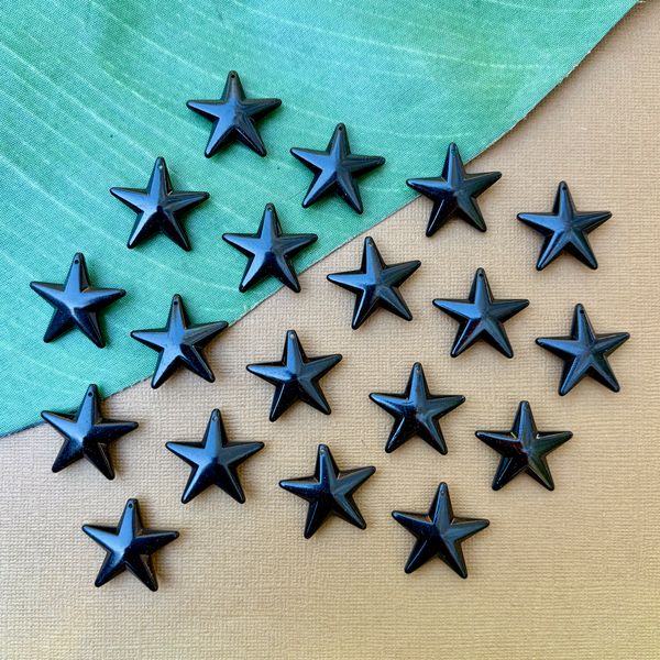 Black 26mm Stars Pendants - 50 Pieces
