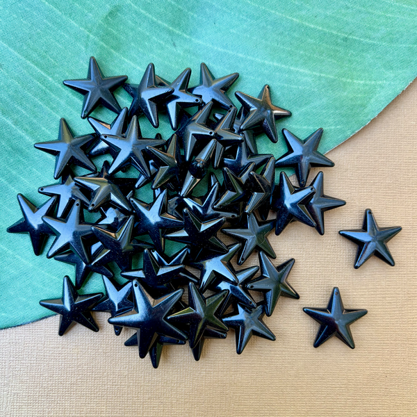 Black 26mm Stars Pendants - 50 Pieces