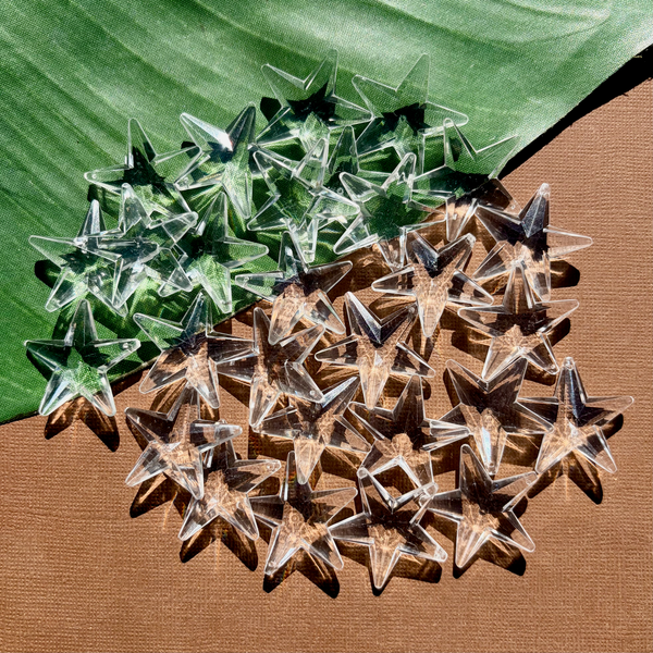 Crystal 30mm Star Pendants - 25 Pieces