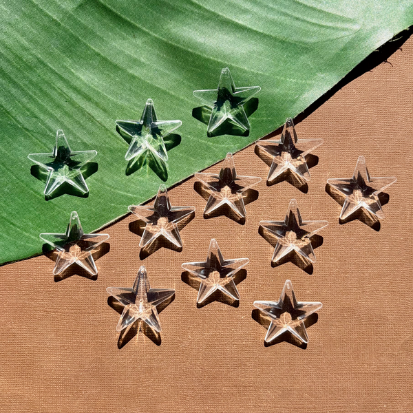 Crystal 30mm Star Pendants - 25 Pieces