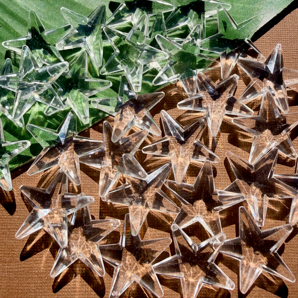 Crystal 30mm Star Pendants - 25 Pieces