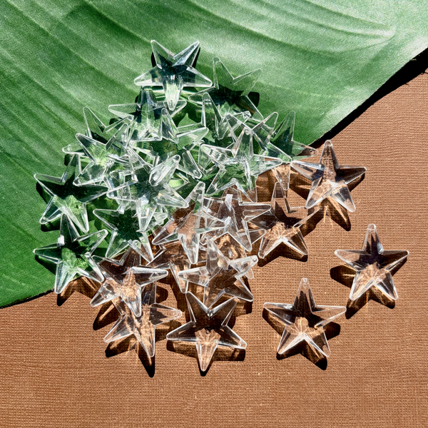 Crystal 30mm Star Pendants - 25 Pieces