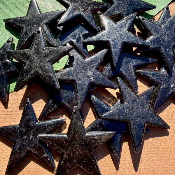 Black Flat Stars - 24 Pieces