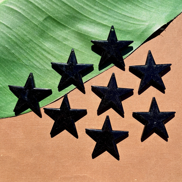 Black Flat Stars - 24 Pieces